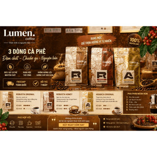 [MEDIUM] Cà Phê Robusta Honey Lumen – Đậm Vị, Thơm, Hậu Ngọt – Rang Mộc 100% Nguyên Chất – Cà Phê Đặc Sản