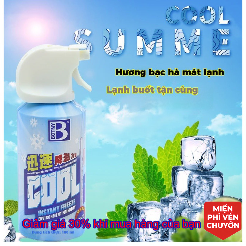 Chai Xịt Lạnh Làm Mát Tức Thì｜Dùng Cho Ô Tô, Nhà Cửa, Cơ Thể｜Mua 2 Giảm 40%