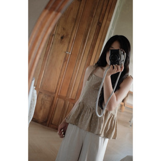 Floral top - Áo dây thắt nơ linen hoa nhí babydoll Ma Vie