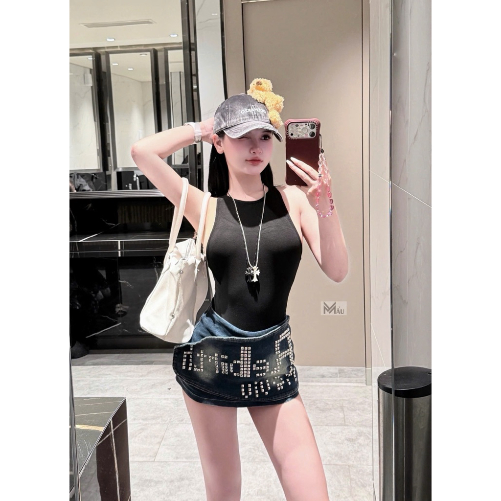 Áo bodysuit ba lỗ mix đồ siu đẹp