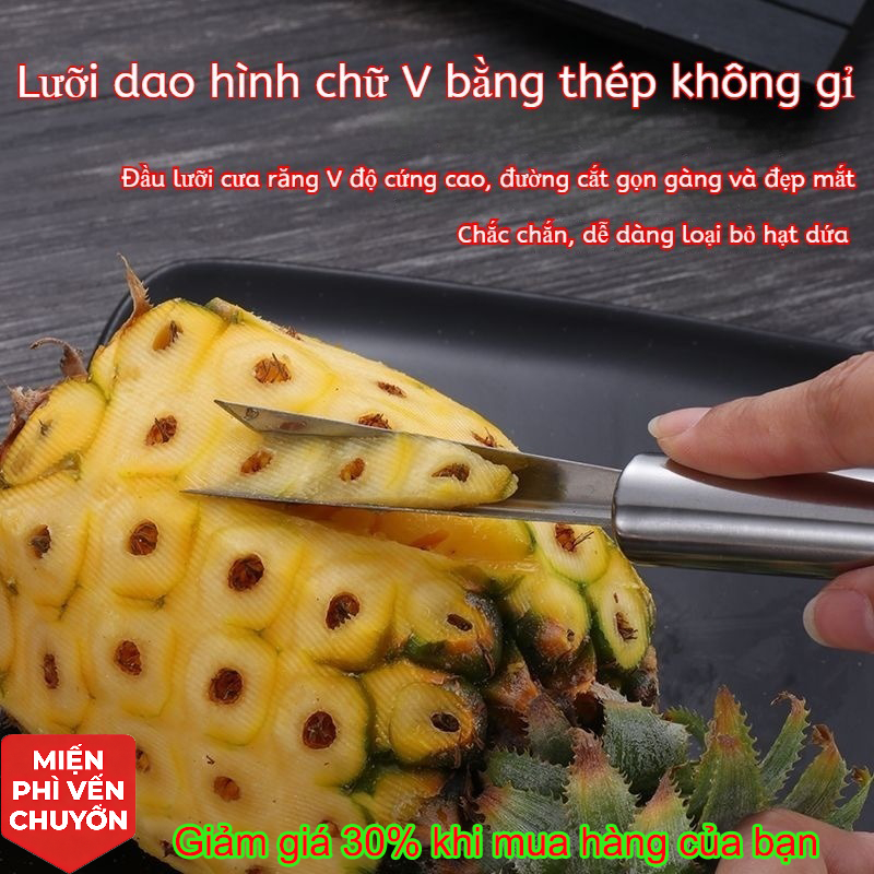 Dụng Cụ Lấy Mắt Dứa Thép Không Gỉ | Dao V-Shaped Lấy Hạt Dứa Dễ Sử Dụng