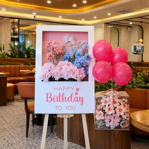 Bảng Welcome Sinh Nhật Hộp Hoa 3D Formex Cao Cấp In Tên Theo Yêu Cầu