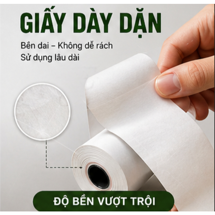 Giấy in nhiệt 80x80mm In rõ nét | Không kẹt giấy | Đủ mét |Giấy in hóa đơn POS cho nhà hàng, cà phê, siêu thị, tạp hoá