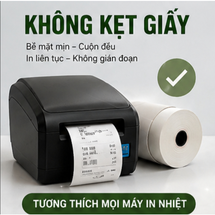 Giấy in nhiệt 80x80mm In rõ nét | Không kẹt giấy | Đủ mét |Giấy in hóa đơn POS cho nhà hàng, cà phê, siêu thị, tạp hoá