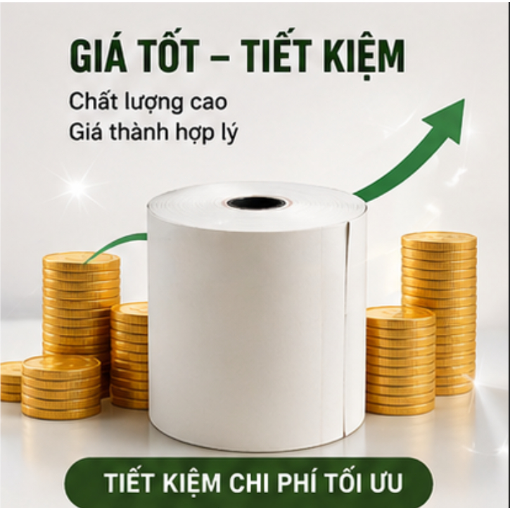 Giấy in nhiệt 80x80mm In rõ nét | Không kẹt giấy | Đủ mét |Giấy in hóa đơn POS cho nhà hàng, cà phê, siêu thị, tạp hoá