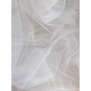 2 mét Vải voan lưới mềm màu trắng – vải voan mịn nhẹ, decor trang trí cưới, voan váy cô dâu, handmade