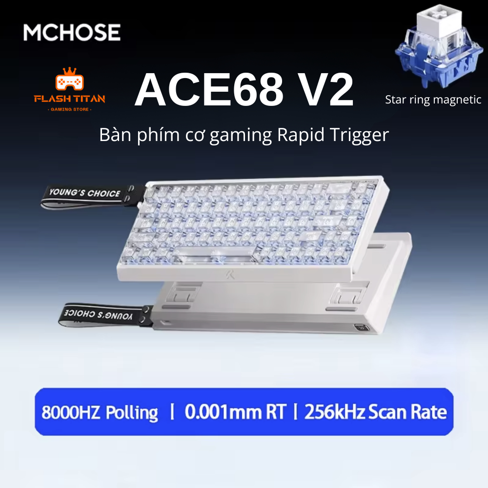 Bàn Phím Cơ Gaming Mchose ACE68 V2 HE Có Rapid Trigger - Nâng cấp 8k Polling Rate - RT 0.001mm  Dùng Chơi Game FPS | BigBuy360 - bigbuy360.vn