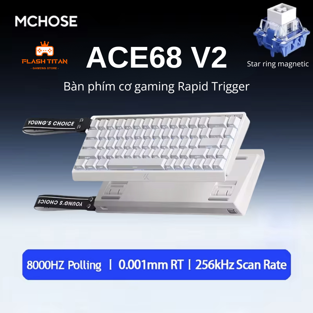 Bàn Phím Cơ Gaming Mchose ACE68 V2 HE Có Rapid Trigger - Nâng cấp 8k Polling Rate - RT 0.001mm  Dùng Chơi Game FPS | BigBuy360 - bigbuy360.vn