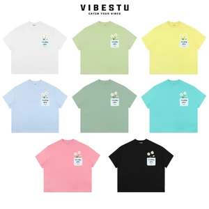 Áo Thun Local Brand VIBESTU " Everything will be okay " Áo Thun Boxy Form Rộng Unisex 250Gsm Cotton