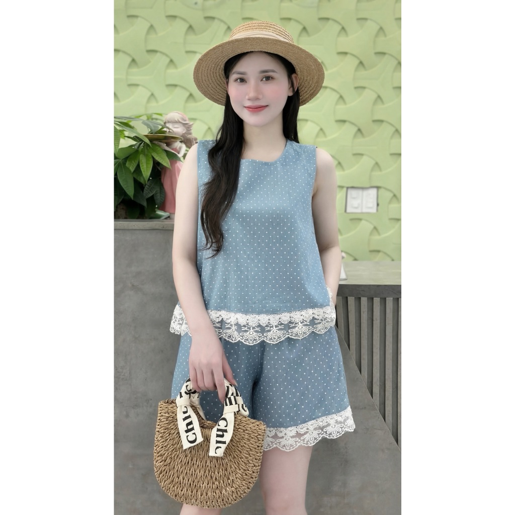 Bộ ĐŨI CHẤM BỊ 4 MÀU CỘC TAY, MỀM MẠI NĂNG ĐỘNG , THÍCH HỢP ĐI CHƠI CAFE B7
