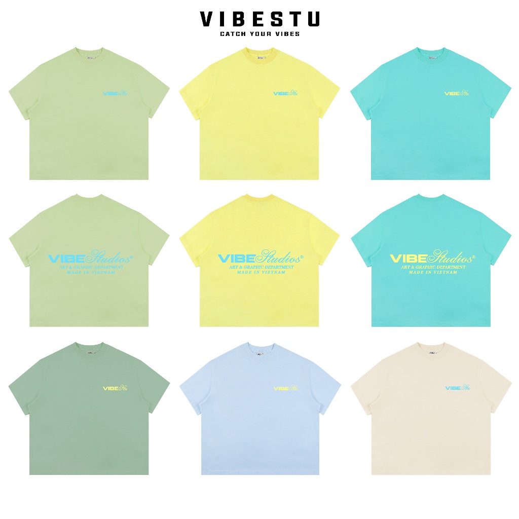 Áo Thun Local Brand VIBESTU " Logo Vibestu ART&GRAPHIC " Áo Thun Boxy Form Rộng å 250Gsm Cotton