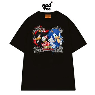 Áo Thun Hoạt Hình NGỐ TEE Nhím Sonic và Nhím Shadow Vải Cotton Cao Cấp Thoáng Mát Form Rộng