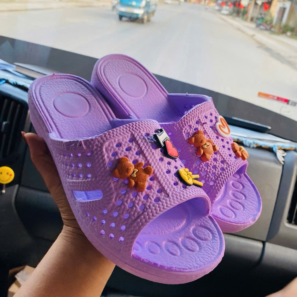 Dép tổ ong nam nữ quốc dân đủ màu siêu trẻ nhẹ trẻ trung kèm sticker siêu đáng yêu, thích hợp cho mùa hè đi biển