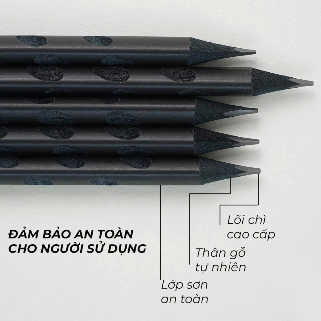 [TẶNG GỌT CHÌ] Hộp 10 Bút Chì Cao Cấp Thân Gỗ Đen Noir, Lõi Chì Đậm Mịn Khó Gãy, Dùng Tô Trắc Nghiệm Vẽ Tranh