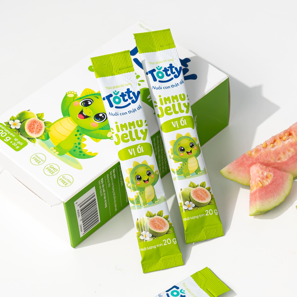 [Thực Phẩm Bổ Sung] Thạch Trái Cây Cho Bé Totty Immu Jelly Vị Ổi, Bổ Sung L-Lysine, Kẽm, Vitamin D3 Dạng Thạch Mềm Dễ Ăn