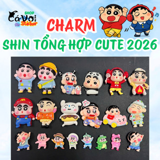 Tổng Hợp  charm Shin Cute 2026 Set Charm Shin Cậu Bé Bút Chì Nhiều Mẫu Biến Hình Dễ Thương Gắn Dép Crocs Trang Trí Xinh