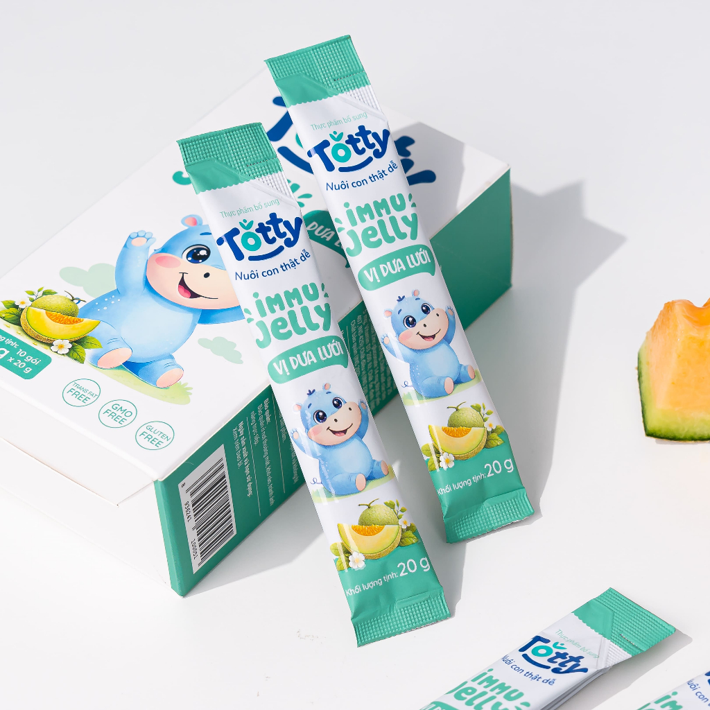 [Thực Phẩm Bổ Sung] Combo 5 Hộp Thạch Trái Cây Totty, Bổ Sung L-Lysine, Kẽm, Vitamin Từ Trái Cây Đủ Vị