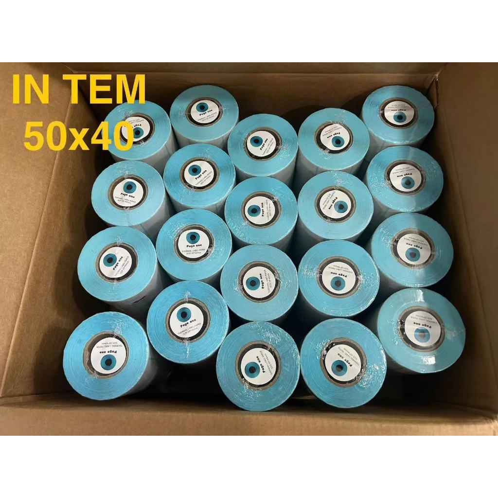 Giấy nhiệt 3 lớp 50x40mm chống nước, chống dầu, chống cồn, chống ma sát, lưu chữ lâu, in rõ nét, không phai màu.