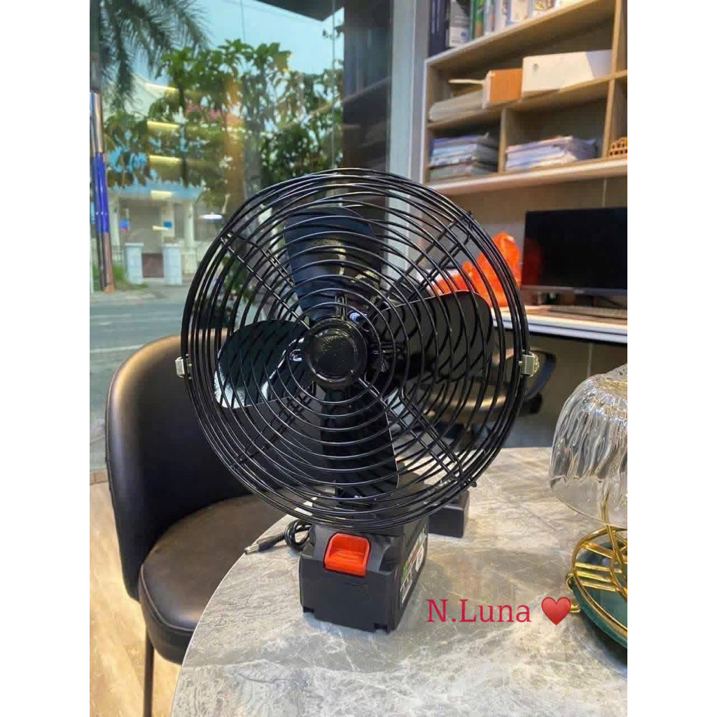 Quạt Tích Điện Không Dây 48V MAX Mini Cầm Tay Để Bàn Gió Mạnh 3 Tốc Độ Pin Sạc Tháo Rời Cao Cấp