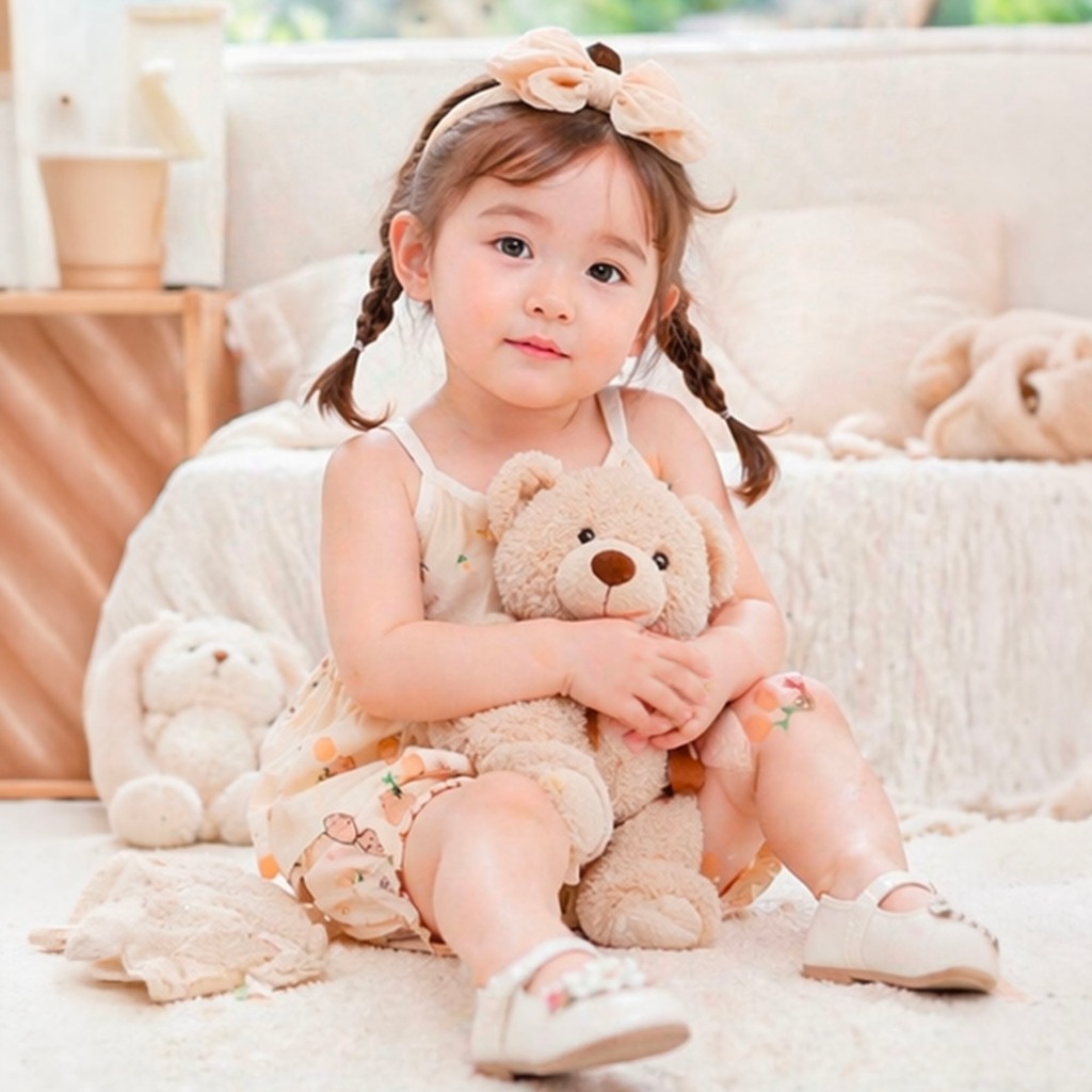 Bộ 2 dây bé gái SONBEE vải thô kara cotton mềm mát, áo hai dây quần đùi bo chun họa tiết dễ thương