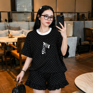 Bộ đồ ngủ nữ dễ thương áo thun quần short bèo – Đồ mặc nhà nữ mềm mát, thoải mái