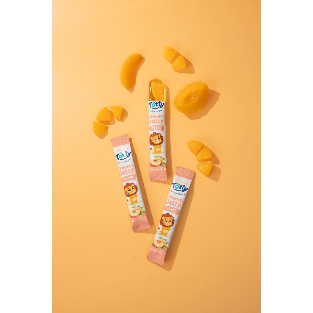 [Thực Phẩm Bổ Sung] Thạch Trái Cây Cho Bé Totty Jelly Vị Đào, Bổ Sung L-Lysine, Kẽm, Vitamin C Dạng Thạch Mềm Dễ Ăn