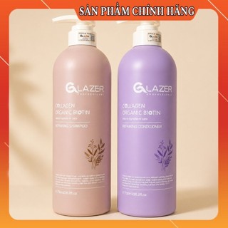 (AUTH) Cặp dầu gội xả GLAZER 750ml Phục Hồi Ngăn Tóc Gãy Rụng , Siêu Mềm Mượt Tóc