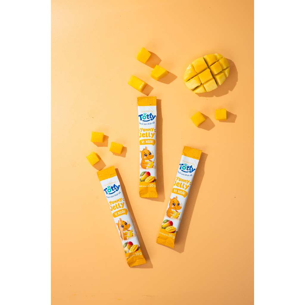 [Thực Phẩm Bổ Sung] Thạch Trái Cây Cho Bé Totty Jelly Vị Xoài, Bổ Sung L-Lysine, Kẽm, Vitamin, Dạng Thạch Mềm Bé Ăn Ngon