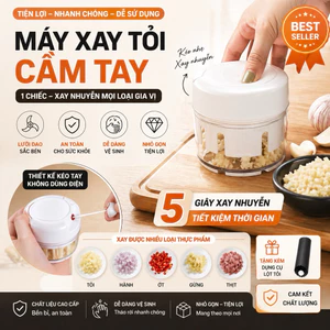 Máy Xay Tỏi Cầm Tay Mini Dụng Cụ Băm Tỏi Kéo Tay Đa Năng Xay Ớt Hành Thịt Rau Củ Nhà Bếp