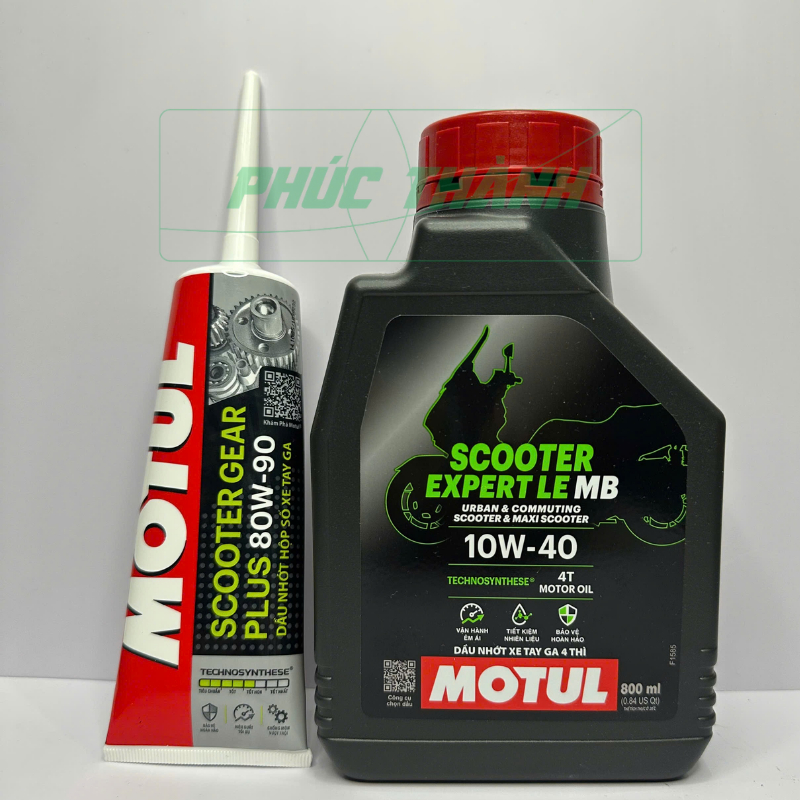 Combo Dầu Nhớt Xe Tay Ga MOTUL SCOOTER EXPERT LE 4T 10W40 800ml + Nhớt Láp Motul 120ml - Chính Hãng
