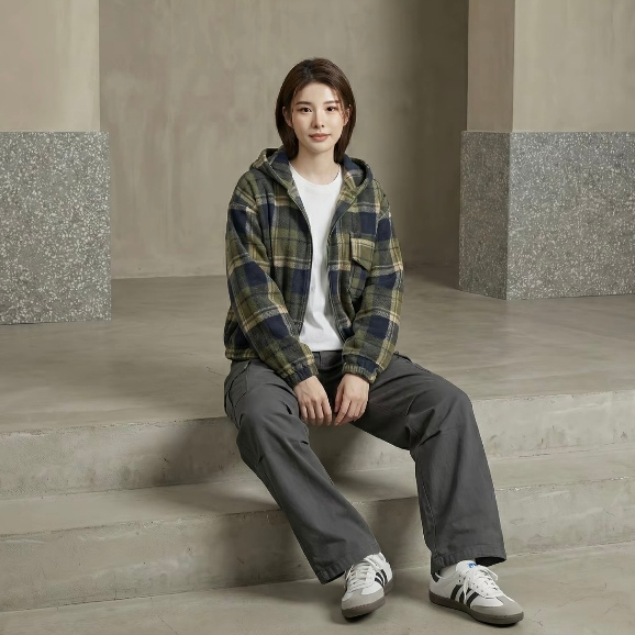 Áo khoác che nắng có mũ trùm đầu caro kẻ sọc thời thượng trẻ trung unisex Y015.