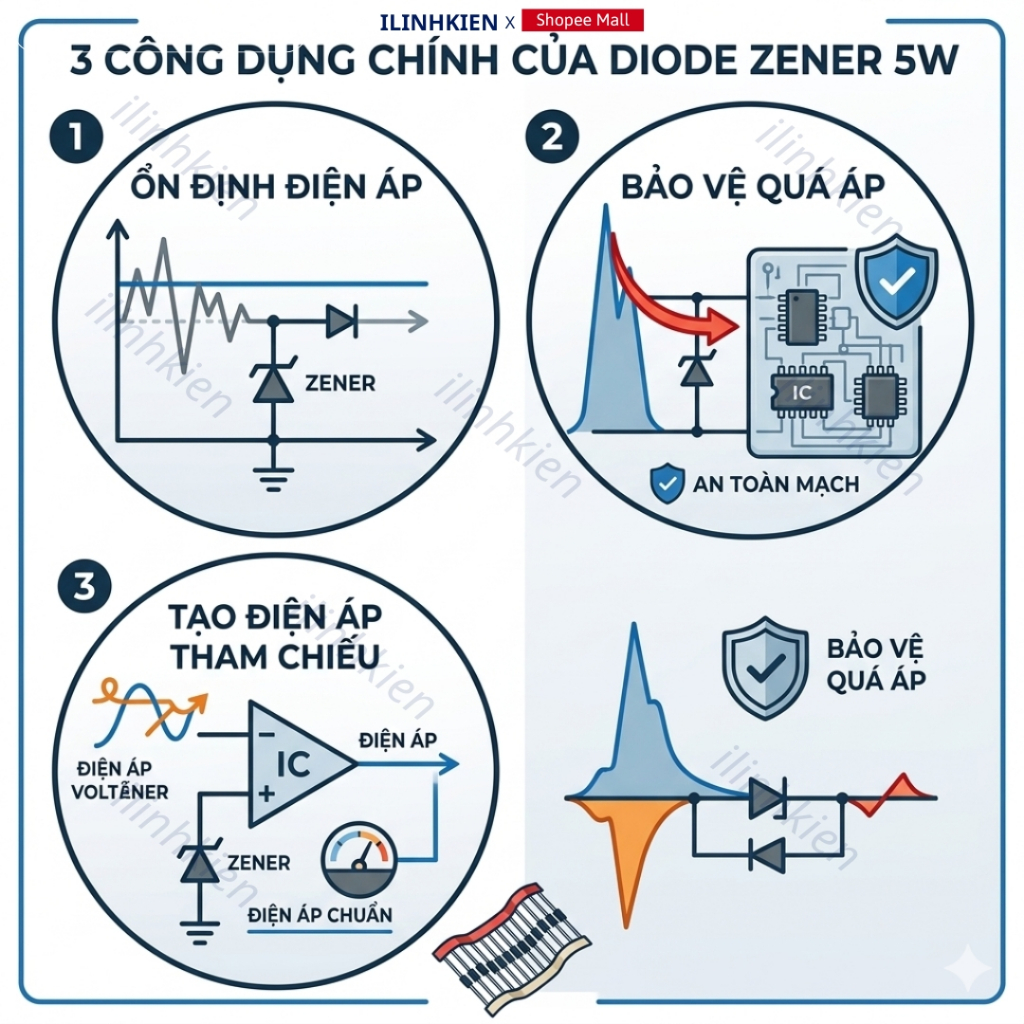 Diode zener 5W 13V/14V/15V/16V/17V/18V/20V/22V/24V/25V/28V/30V/33V chất lượng cao ilinhkien.