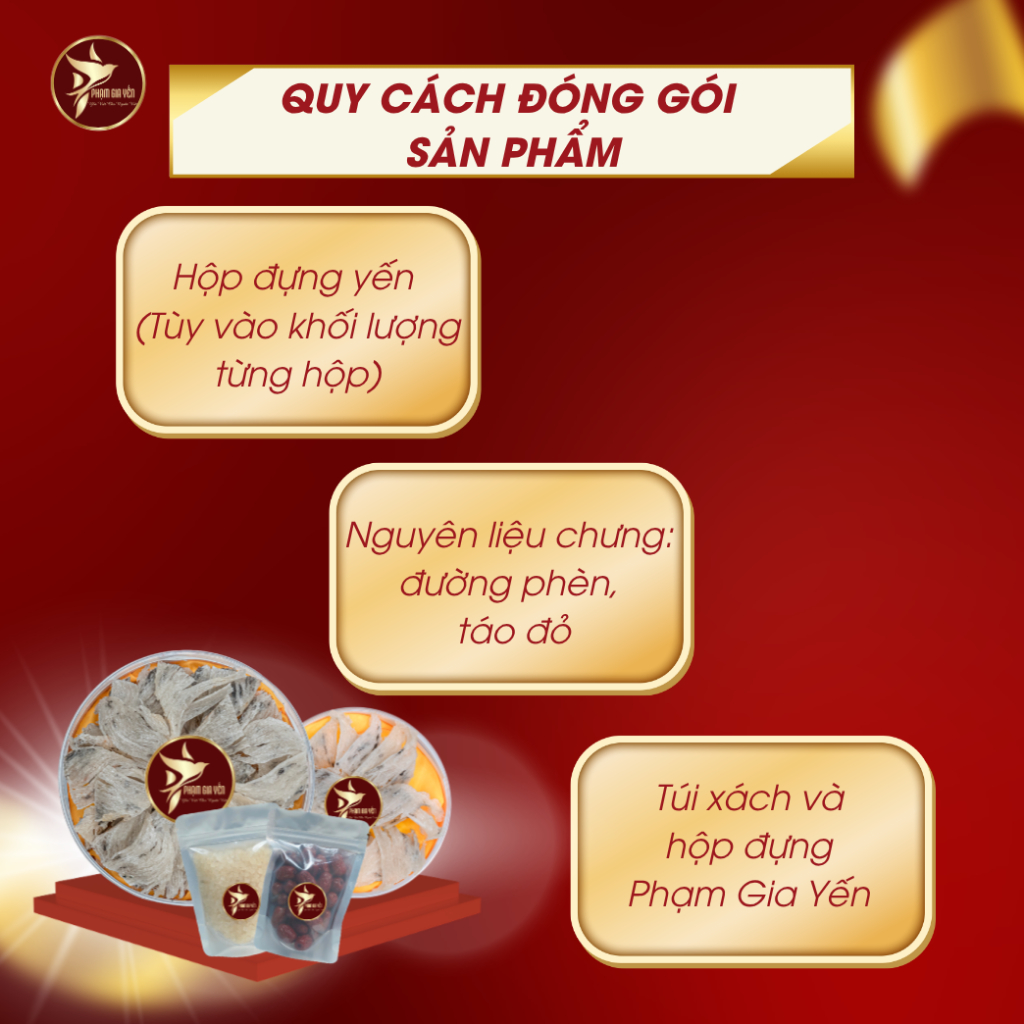 Chân Yến Thô Già Gân Loại 1 , To , Già , Chưng Cực Nở - Yến Sào Phạm Gia  - Tổ Yến Thô