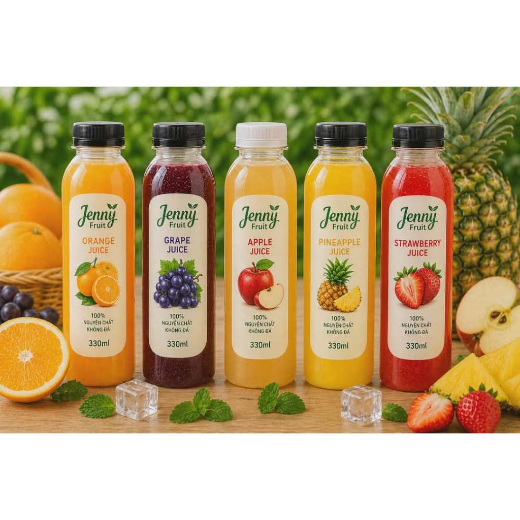 [ JENNY FRUIT ] [ HỎA TỐC ] NƯỚC ÉP TRÁI CÂY NGUYÊN CHẤT 330ML/1CHAI