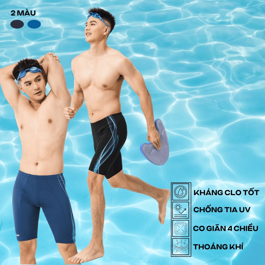 [MUA 2 GIẢM 15%]BST Quần bơi nam 9inch bền bỉ, nhanh khô, chống bám nước, chống UV, đồ đi biển Coolmate