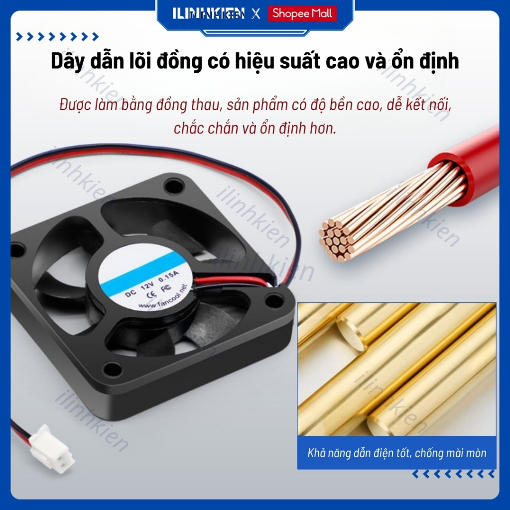 Quạt tản nhiệt 12V đầy đủ các kích thước chất lượng cao ilinhkien.