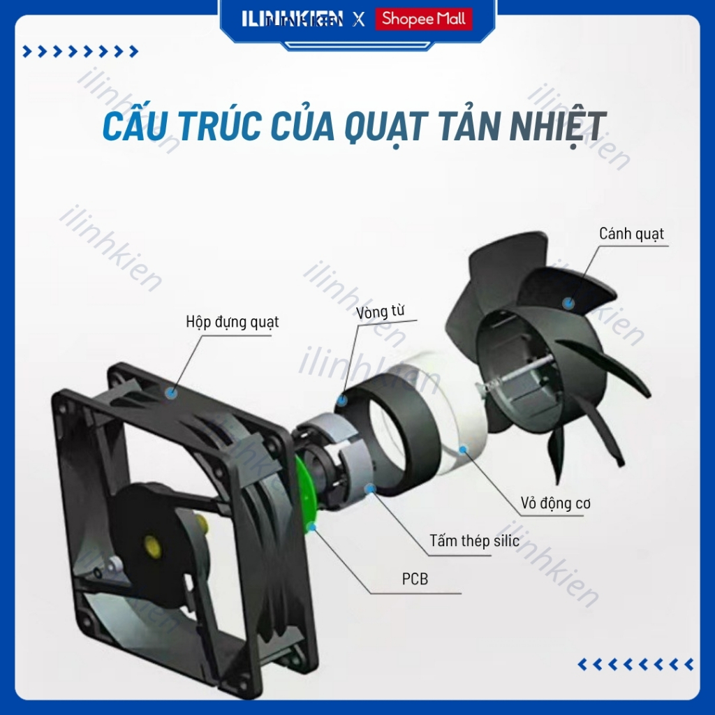 Quạt tản nhiệt 24V đầy đủ các kích thước chất lượng cao ilinhkien.