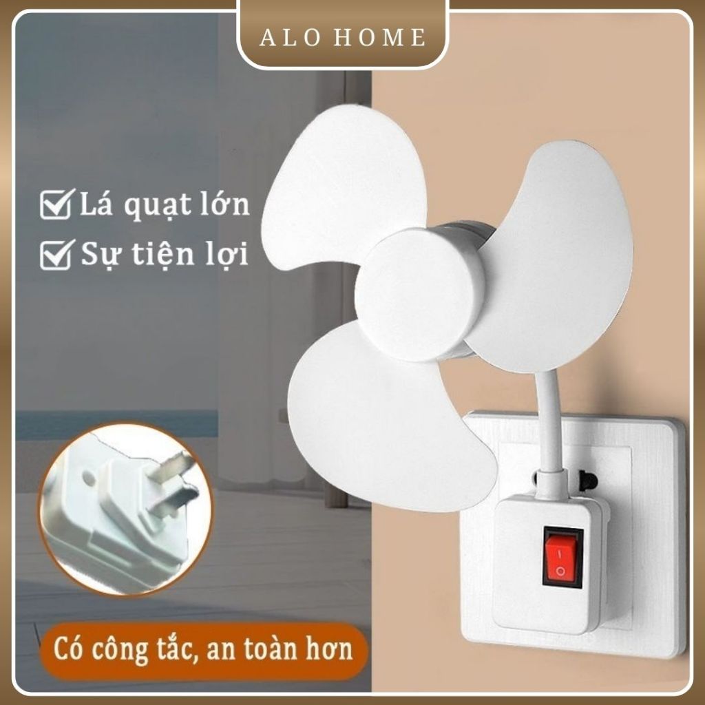 Quạt Mini Cắm Điện ALO HOME Quạt Treo Tường Gọn Nhẹ Dùng Nhà Bếp Nhà Tắm Phòng Nhỏ Có Công Tắc