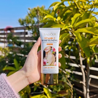 SADOER Kem Dưỡng Trắng Body Vitamin C 100ML - Trắng Da Tức Thì, Chống Nắng SPF20+++, Không Bết Dính