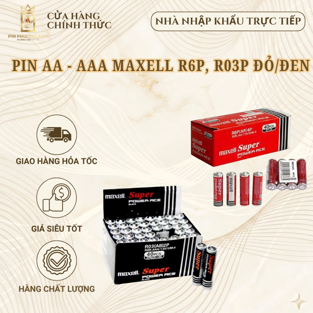 Hộp Pin AA Maxell R6P Super Power Siêu Bền - Hàng Chính Hãng