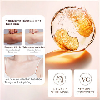 SADOER Kem Dưỡng Trắng Body Vitamin C 100ML - Trắng Da Tức Thì, Chống Nắng SPF20+++, Không Bết Dính