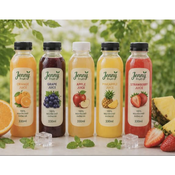 [ JENNY FRUIT ] [ HỎA TỐC ] NƯỚC ÉP TRÁI CÂY NGUYÊN CHẤT 330ML/1CHAI