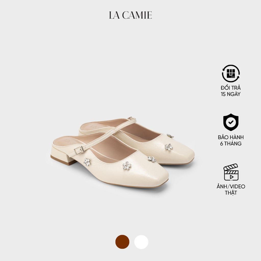Giày bệt chất liệu da Microfiber ánh bóng với thiết kế trẻ trung hiện đại thương hiệu La Camie GB6B0314