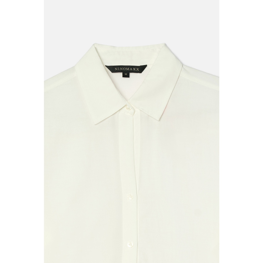 Áo Sơ Mi Nữ Trắng Tay Dài Chất Cotton Thời Trang Công Sở Ninomaxx 2506005