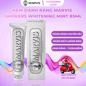 MARVIS | Kem Đánh Răng MARVIS SMOKERS WHITENING MINT 85ml (Hương bạc hà) - Hơi thở thơm mát hỗ trợ trắng răng