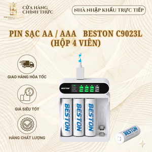 Máy Sạc BESTON C9023L và pin sạc AA (2A) AAA (3A) C9023 - Bộ Sạc thông minh tự ngắt có màn hình LCD
