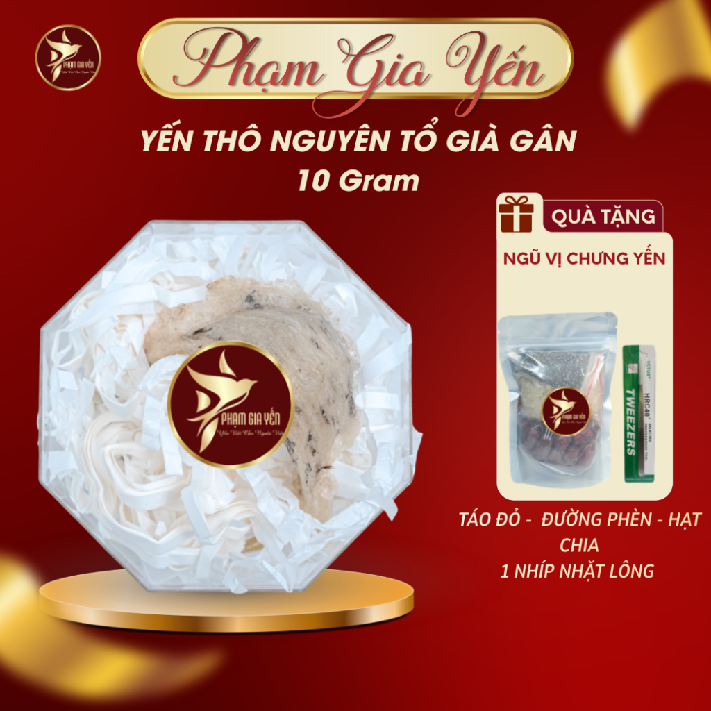 Tổ Yến Thô Già Gân Dùng Thử 10 Gram - Yến Sào Phạm Gia  - Tổ Yến Thô