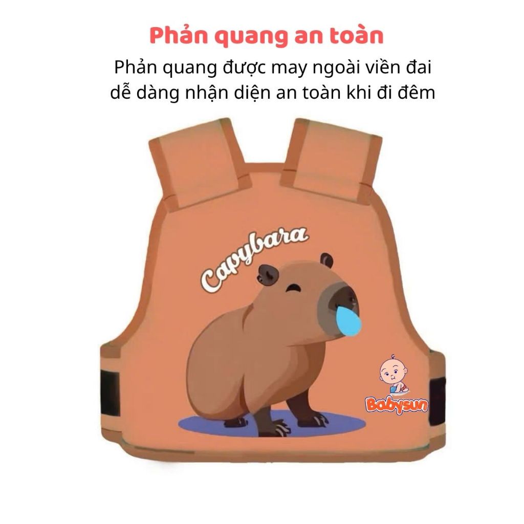 Đai đi xe máy , xe điện bảo vệ an toàn cho bé - Đai đeo Vai, thắt lưng khoá bảo vệ có phản quang ,lưới thoáng khí cho bé