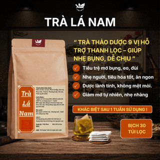 Trà Lá Nam - Ankhangorganic -  Thanh lọc cơ thể giảm tích tụ bụng eo giúp bụng nhẹ dễ tiêu - Bịch 30 túi Lọc