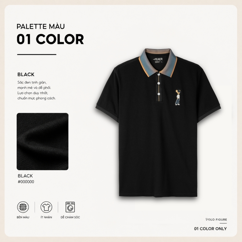 Áo polo FIGURE hiệu ứng loang màu cực quang độc đáo, vải Cotton Micro dệt mịn thoáng mát, bền form lâu - FEAER